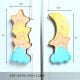 Handcrafted Acacia Wood Star Moon Cupboard Handles Set